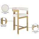  Color_Cream/ Gold -- Romeo Cream Vegan Leather Upholstered Counter Stool IMAGE 8
