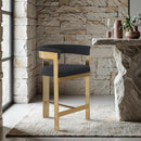 Meridian Romeo Black Boucle Fabric Counter Stool IMAGE 2