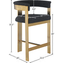  Color_Black/ Gold -- Meridian Romeo Counter Height Stool IMAGE 7