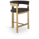 Color_Brown/ Gold -- Romeo Brown Vegan Leather Upholstered Counter Stool IMAGE 1