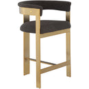  Color_Brown/ Gold -- Romeo Brown Vegan Leather Upholstered Counter Stool IMAGE 3