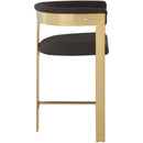  Color_Brown/ Gold -- Romeo Brown Vegan Leather Upholstered Counter Stool IMAGE 4