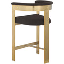  Color_Brown/ Gold -- Romeo Brown Vegan Leather Upholstered Counter Stool IMAGE 5