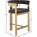  Color_Brown/ Gold -- Romeo Brown Vegan Leather Upholstered Counter Stool IMAGE 7