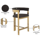  Color_Brown/ Gold -- Romeo Brown Vegan Leather Upholstered Counter Stool IMAGE 8
