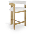  Color_Cream/ Gold -- Romeo Cream Vegan Leather Upholstered Counter Stool IMAGE 1