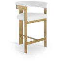  Color_Cream/ Gold -- Romeo Cream Vegan Leather Upholstered Counter Stool IMAGE 1
