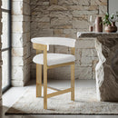  Color_Cream/ Gold -- Romeo Cream Vegan Leather Upholstered Counter Stool IMAGE 2