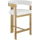  Color_Cream/ Gold -- Romeo Cream Vegan Leather Upholstered Counter Stool IMAGE 3