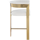  Color_Cream/ Gold -- Romeo Cream Vegan Leather Upholstered Counter Stool IMAGE 4