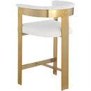  Color_Cream/ Gold -- Romeo Cream Vegan Leather Upholstered Counter Stool IMAGE 5