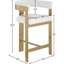  Color_Cream/ Gold -- Romeo Cream Vegan Leather Upholstered Counter Stool IMAGE 7