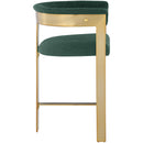  Color_Gold/ Green -- Romeo Green Vegan Leather Upholstered Counter Stool IMAGE 4