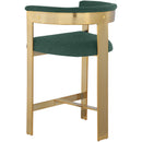  Color_Gold/ Green -- Romeo Green Vegan Leather Upholstered Counter Stool IMAGE 5