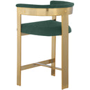  Color_Gold/ Green -- Romeo Green Vegan Leather Upholstered Counter Stool IMAGE 6