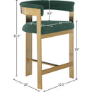  Color_Gold/ Green -- Romeo Green Vegan Leather Upholstered Counter Stool IMAGE 7
