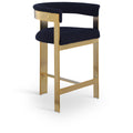  Color_Navy -- Romeo Navy Vegan Leather Upholstered Counter Stool IMAGE 1