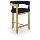  Color_Navy -- Romeo Navy Vegan Leather Upholstered Counter Stool IMAGE 1