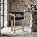  Color_Navy -- Romeo Navy Vegan Leather Upholstered Counter Stool IMAGE 2