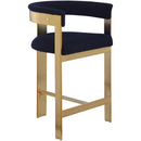  Color_Navy -- Romeo Navy Vegan Leather Upholstered Counter Stool IMAGE 3