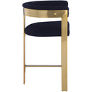  Color_Navy -- Romeo Navy Vegan Leather Upholstered Counter Stool IMAGE 4