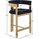  Color_Navy -- Romeo Navy Vegan Leather Upholstered Counter Stool IMAGE 7