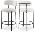  Color_Black/ Cream -- Beacon Cream Boucle Fabric Upholstered Counter Stool IMAGE 1