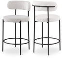  Color_Black/ Cream -- Beacon Cream Boucle Fabric Upholstered Counter Stool IMAGE 1
