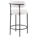  Color_Black/ Cream -- Beacon Cream Boucle Fabric Upholstered Counter Stool IMAGE 2