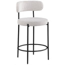  Color_Black/ Cream -- Beacon Cream Boucle Fabric Upholstered Counter Stool IMAGE 3