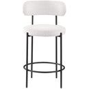 Color_Black/ Cream -- Beacon Cream Boucle Fabric Upholstered Counter Stool IMAGE 4