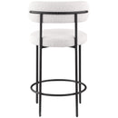  Color_Black/ Cream -- Beacon Cream Boucle Fabric Upholstered Counter Stool IMAGE 5