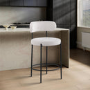  Color_Black/ Cream -- Beacon Cream Boucle Fabric Upholstered Counter Stool IMAGE 8