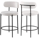  Color_Black/ Cream -- Beacon Cream Boucle Fabric Upholstered Counter Stool IMAGE 9
