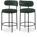  Color_Green -- Beacon Green Boucle Fabric Upholstered Counter Stool IMAGE 1