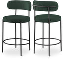  Color_Green -- Beacon Green Boucle Fabric Upholstered Counter Stool IMAGE 1