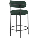  Color_Green -- Beacon Green Boucle Fabric Upholstered Counter Stool IMAGE 2