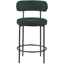  Color_Green -- Beacon Green Boucle Fabric Upholstered Counter Stool IMAGE 4