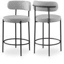  Color_Grey -- Beacon Grey Boucle Fabric Upholstered Counter Stool IMAGE 1