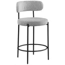  Color_Grey -- Beacon Grey Boucle Fabric Upholstered Counter Stool IMAGE 3