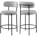  Color_Grey -- Beacon Grey Boucle Fabric Upholstered Counter Stool IMAGE 9