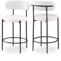  Color_Cream -- Beacon Cream Vegan Leather And Boucle Fabric Upholstered Counter Stool IMAGE 1
