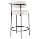  Color_Cream -- Beacon Cream Vegan Leather And Boucle Fabric Upholstered Counter Stool IMAGE 2