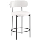  Color_Cream -- Beacon Cream Vegan Leather And Boucle Fabric Upholstered Counter Stool IMAGE 3