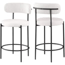  Color_Cream -- Beacon Cream Vegan Leather And Boucle Fabric Upholstered Counter Stool IMAGE 7