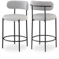  Color_Taupe -- Beacon Taupe Vegan Leather And Boucle Fabric Upholstered Counter Stool IMAGE 1