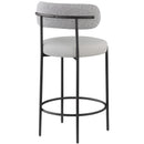  Color_Taupe -- Beacon Taupe Vegan Leather And Boucle Fabric Upholstered Counter Stool IMAGE 2