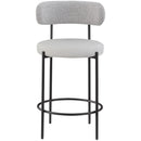  Color_Taupe -- Beacon Taupe Vegan Leather And Boucle Fabric Upholstered Counter Stool IMAGE 4