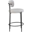  Color_Taupe -- Beacon Taupe Vegan Leather And Boucle Fabric Upholstered Counter Stool IMAGE 6