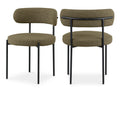  Color_Olive -- Beacon Olive Green Boucle Fabric Upholstered Dining Chair IMAGE 1